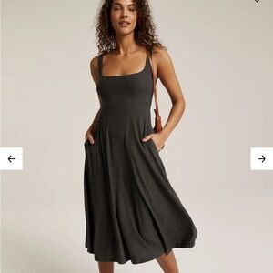 Beyond Yoga Charcoal Midi Dress
